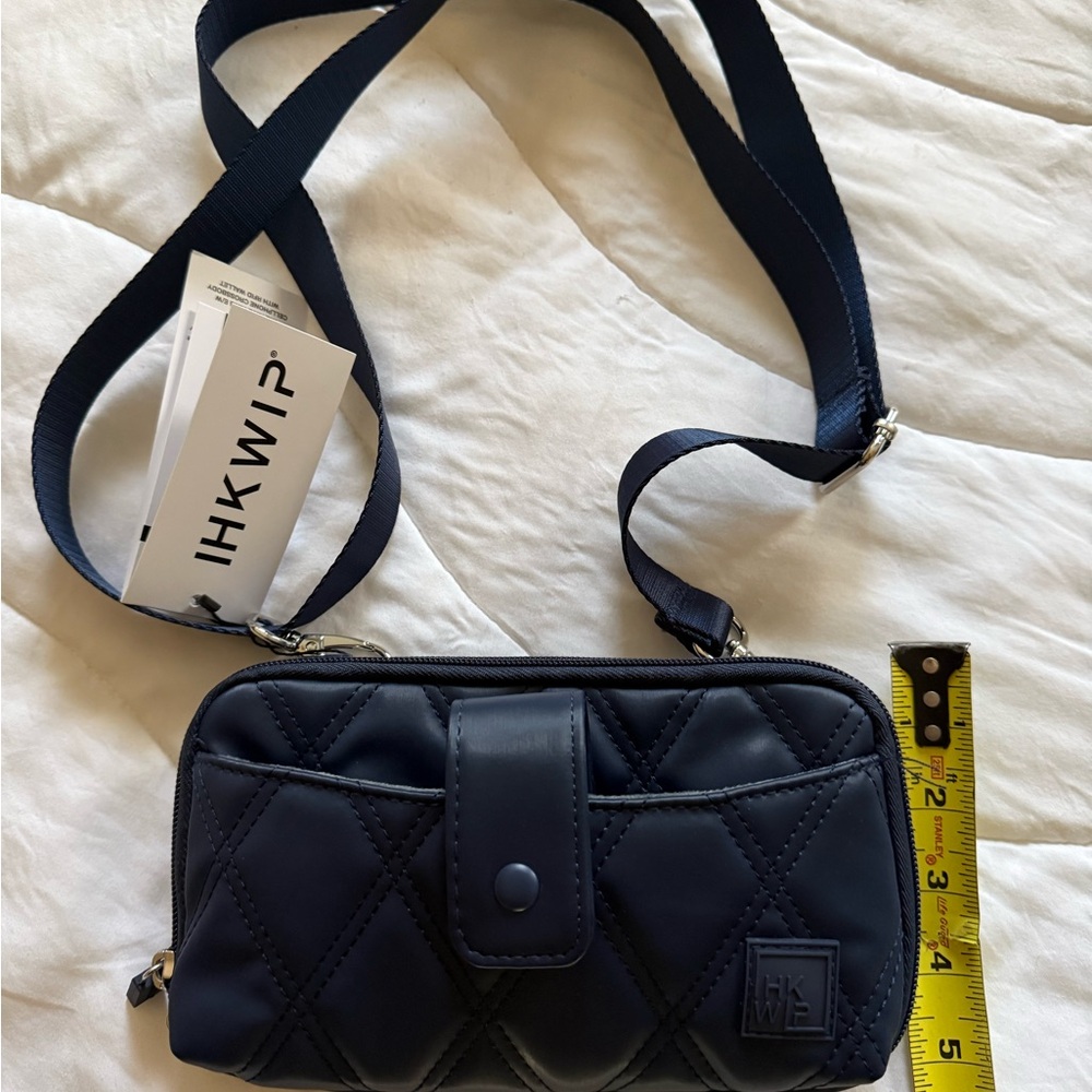 Navy Quilted Crossbody Bag